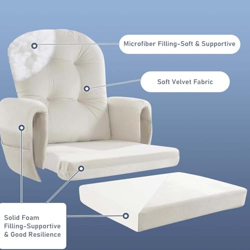 Cojines para mecedora ergonómicos y mullidos con bolsillos laterales 4