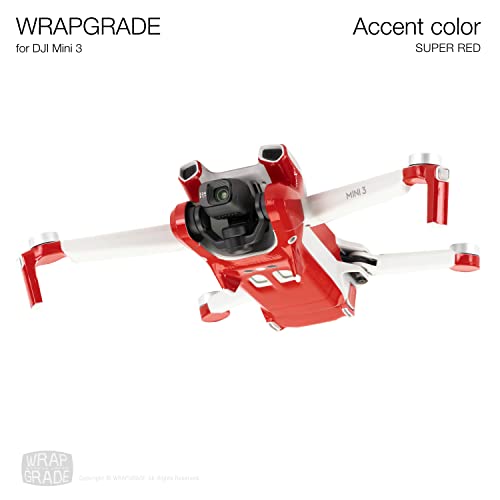WRAPGRADE Skin Stickers Compatible with DJI Mini 3, Super Red - Image 3