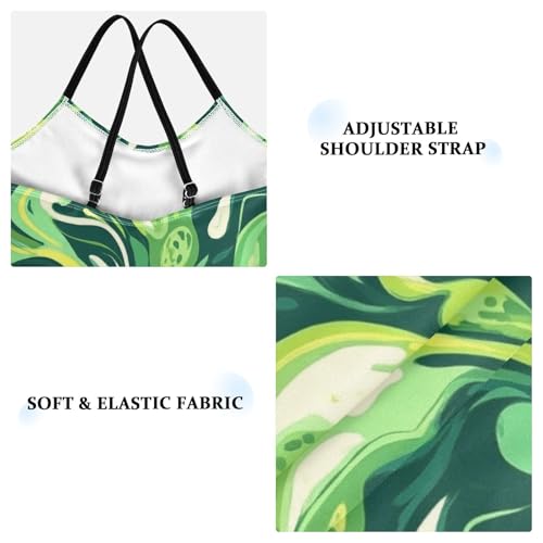 Green Smudges Girls One Piece Swimsuits Quick Dry Beach Swimwear Bathing Suit4