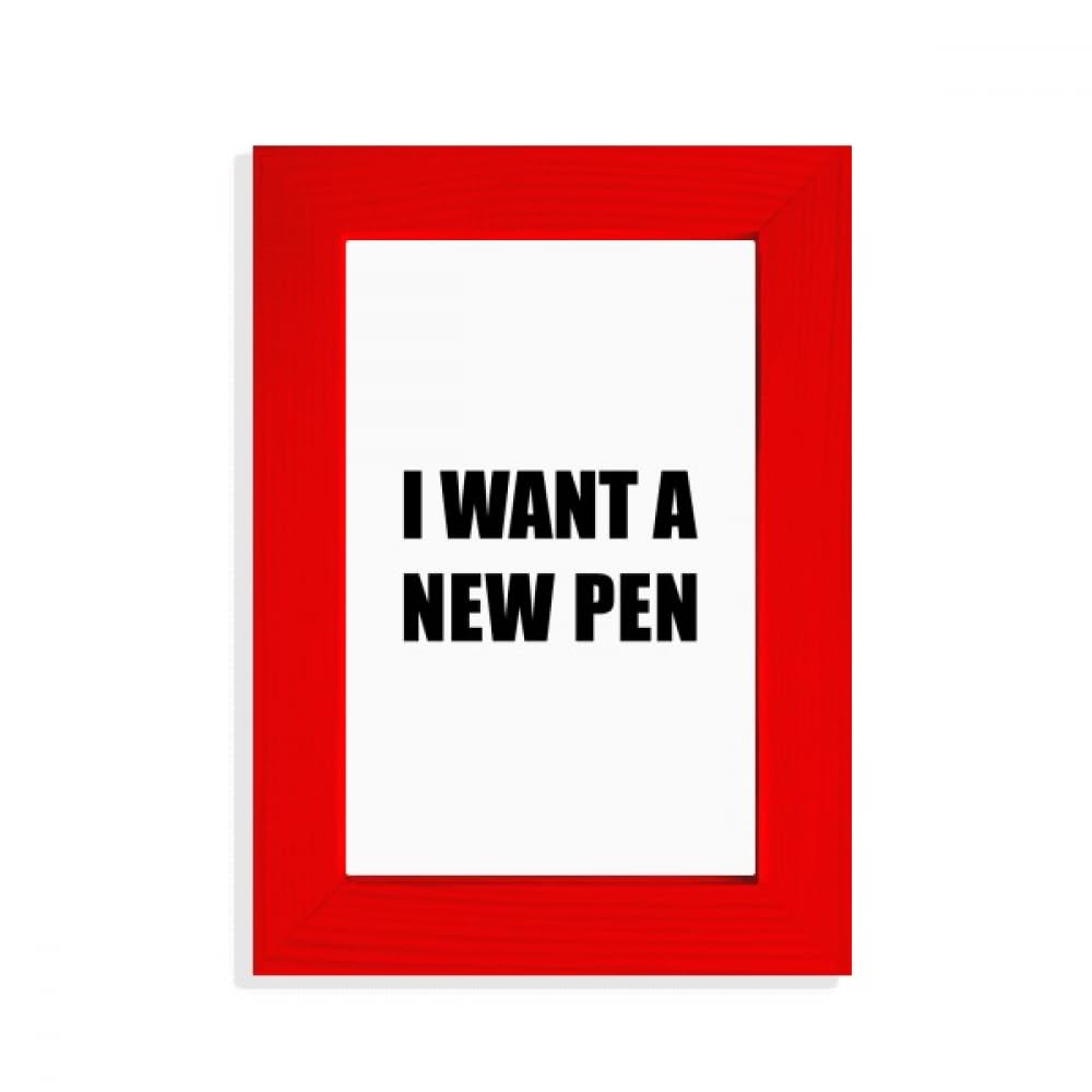 Cadre photo rouge Art déco salon avec texte I Want A New Pen pour décoration moderne