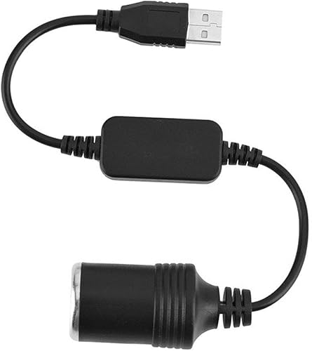 Miniatura 3 de Adaptador de cigarrillos, USB A macho a enchufe de cigarrillos de coche hembra de 12 V, cable convertidor de corriente para grabadora de conducción,