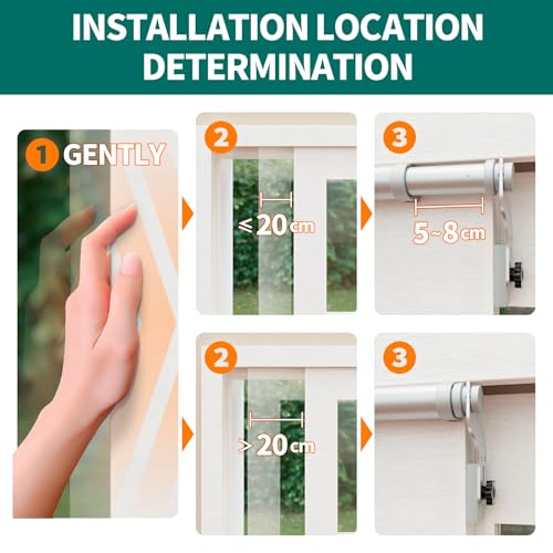 Automatic Sliding Door Closer for 5-8 FT Doors, Adjustable Closing Speed Heavy Duty Self-Closing Patio Door Closer, Pneumatic Damping Buffer for Sliding Glass Door Kitchen Balcony Bathroom by MARIE - Used condition - Image 7