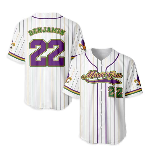 Personalized Mardi Gras Baseball Jersey, Custom Name and Number Carnival Baseball Jersey, Mardi Gras Carnival Jersey, Fleur De Lis Krewe Jersey