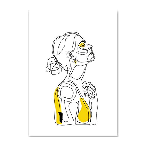 lightclub Black and White Kids Room Nordic Wall Posters & Prints Wall Paintings Abstract Women Nordic Frameless Canvas Painting Wall Picture Bedroom Home Decor 1# 3040cm