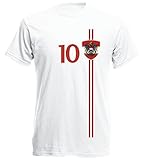 Österreich Austria Herren T-Shirt Nummer 10 Trikot Fußball Mini EM 2016 T-Shirt - S M L XL XXL - Weiss NC ST-1 (L)