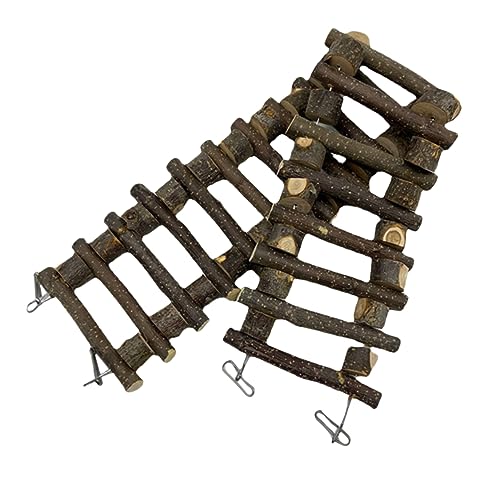 Happyyami Solid Wood Ladder Parrot Climbing Toy Small Animal Enrichment Bird Ladder for Play Exercise