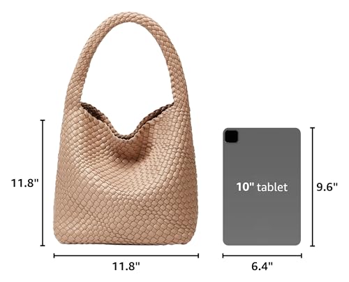 Bolso Tote tejido para mujer vegano con cierre magnético miniatura 3