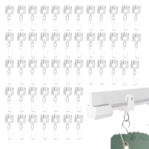 Deslizadores de cortina | Silenciosos y flexibles, resistentes, ganchos deslizantes para cortinas – para cocina, dormitorio, sala de estar, hotel, apartamento, ducha