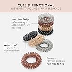 Kitsch Spiral Hair Ties for Women - Creaseless and Dent-free Coil Hair Ties No Damage, Phone Cord Coils | Made of Flexible and Durable Plastic | Ideal for Daily Use - Brunette, 8pcs - Image 3