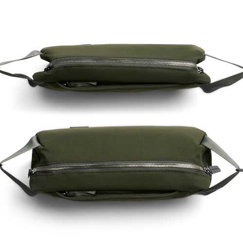 Bellroy Classic Sling Olive Everyday Minimalist Crossbody Bag with Internal Organization and Auto-Compression System