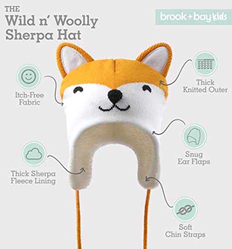 Baby Animal Sherpa Lined Hats For Winter - Toddler Animal Ear Hat, Baby Hat Animal Ears, Winter Fox Hat For Kids, Baby Girl & Boy #TOP2