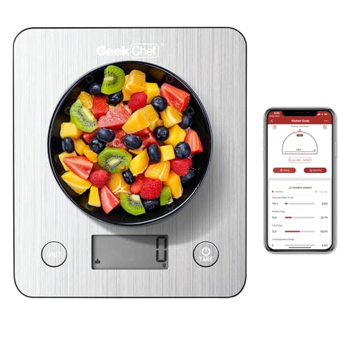 Geek Chef Food Scale,Smart Food Nutrition Scale, Scale for Food Weight Loss,Digital Kitchen Scales,Kitchen Tools for Baking, Cooking,Meal Prep,Weight