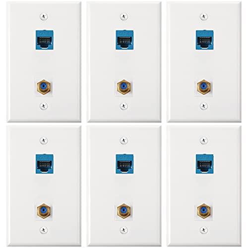 Prise murale Ethernet Cat6 et TV coaxiale pour supprimer les fils apparents