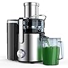 Healnitor 1000W 3-Speed LED Centrifugal Juicer Machines Vegetable and Fruit, Stainless Steel 3.5" Big Mouth, Easy Clean, High Juice Yield, BPA Free, Stainless Steel