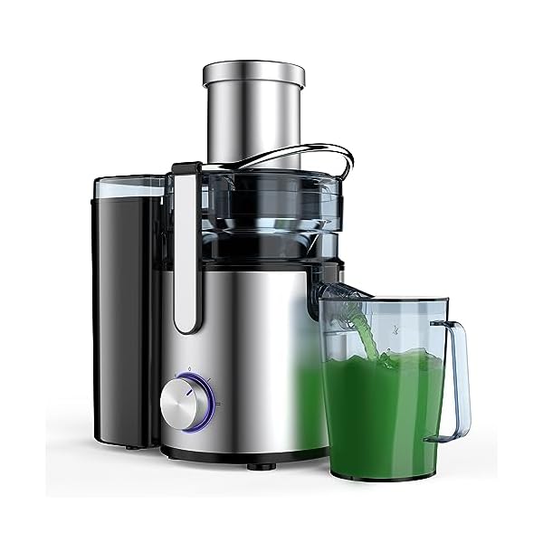 Healnitor 1000W 3-Speed LED Centrifugal Juicer Machines Vegetable and Fruit, Stainless Steel 3.5" Big Mouth, Easy Clean, High Juice Yield, BPA Free, Stainless Steel