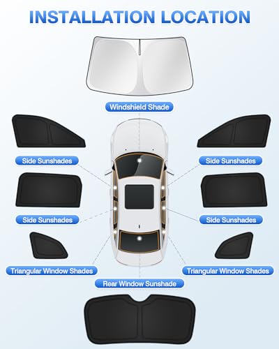 Image of Canvcle Sunshades for Honda CRV 2023-2025 2026 CR-V Accessories Windshield Sun Shade Side Rear Window Shade Cover Sun Visor Shield Privacy Protection Keep Vehicle Cool Black 8PCS