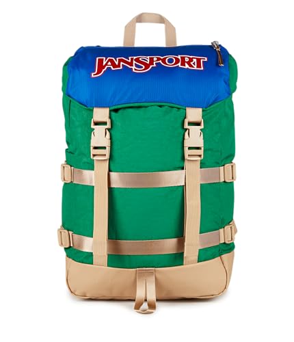JanSport Skip Pack Backpack – 28L Capacity, Fits 13.5" Laptop, Large Main Compartment, Side Water Bottle Pocket – Ideal for Work & Travel, Jelly Kelly