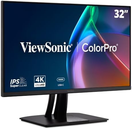 ViewSonic VP3256A-4K 32 Inch 4K ColorPro Monitor, IPS Panel with ...
