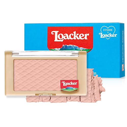 Etude X Loacker Makeup Collection Blusher | Easily Blendable Natural Blush Color Infusion | Sweet Layer Loacker Wafer Blush | Silky Smooth Airy Texture | Sheer And Light Application | Easy To Build Color Layering | K- Beauty (01 Vanilla)
