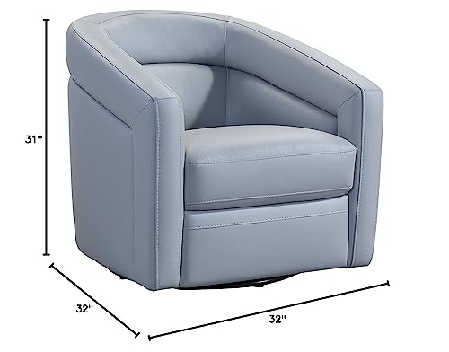 Sillón Giratorio Tela y Cuero Gris miniatura 3