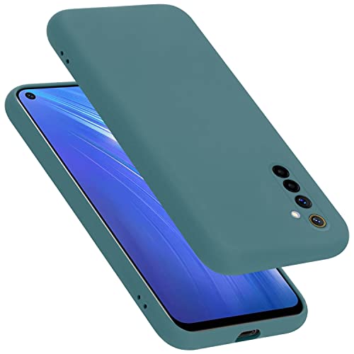 Cadorabo Hülle kompatibel mit Realme 6 4G / 6s Schutzhülle TPU Silikon Hülle Liquid Design Slim Kratzfest Liquidsilikon Microfaser mit R&umschutz Hülle Hülle für Realme 6 4G / 6s in Grün