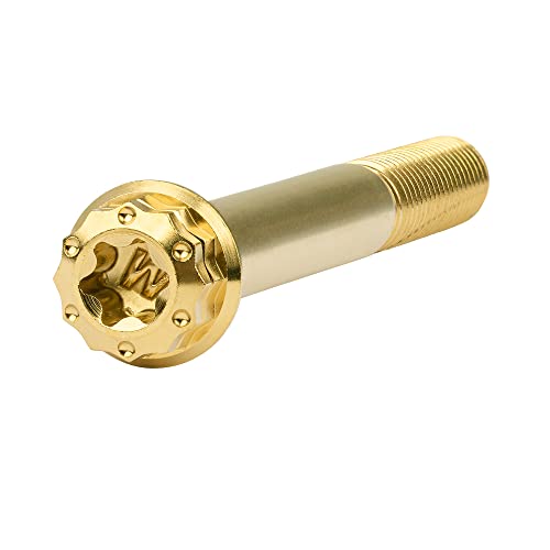 Image of Titanium Flange 12 Point Head M8 x15 20 25 30 35 40 45 50 55 60 65mm Screw Bolt Pack of 4 (M8x65mm, Gold)