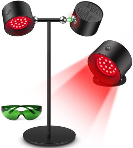 Red Light Therapy Lamp for Face,360° Rotatable Infrared Light Therapy for Body,660nm Red and 850nm Red Light Therapy Bulb for Skin at Home