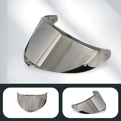 Image of PSLER Shatterproof Motorcycle Helmet Visor for K6 K6s,Transparent Silver | Impact-Resistant ,UV400 Protection, Tinted Face Shield for K6 K6s,Helmet Accessories Replacement