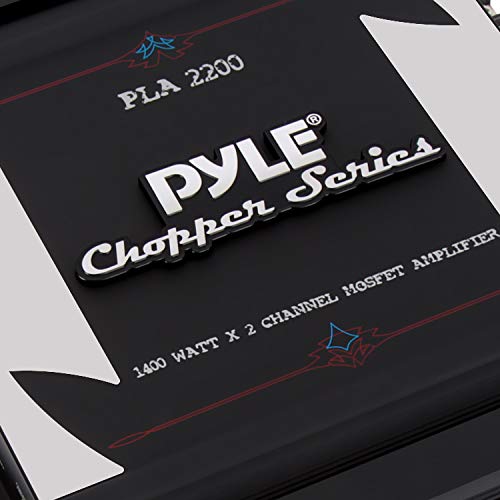 Pyle 2 Channel Car Stereo Amplifier - 1400W Dual Channel Bridgeable High Power Mosfet Audio Sound Auto Small Speaker Amp W/ Crossover, Bass Boost Control, Gold Plated Rca Input Output -Pla2200, Black #TOP4