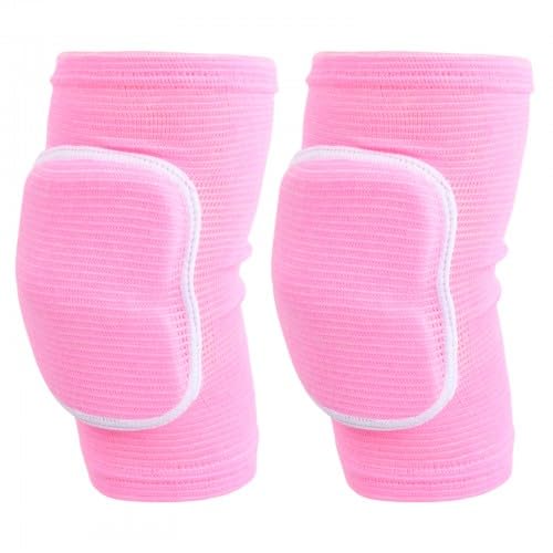 Rapidbok 1 Paio Ginocchiere Morbide, Regolabili Ginocchiere di Protezione, Spessa Spugna Antiscivolo, Protezione del Ginocchio Sport, per yoga, danza, calcio, pallavolo, pallacanestro, Rosa, S