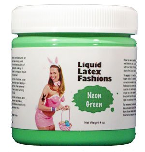 Neon Green 8 Oz - Liquid Latex Body Paint, Ammonia Free No Odor, Easy On and Off, Cosplay Makeup, Creates Professional Monster, Zombie Arts