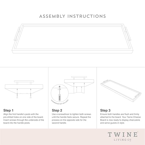 Twine Modern Manor Longboard Cheese Platter with Handles, Rectangular Cheese Board and Home Decor Tray, Dining Table Accessories Acacia Wood Set of 1 by Twine - Image 4