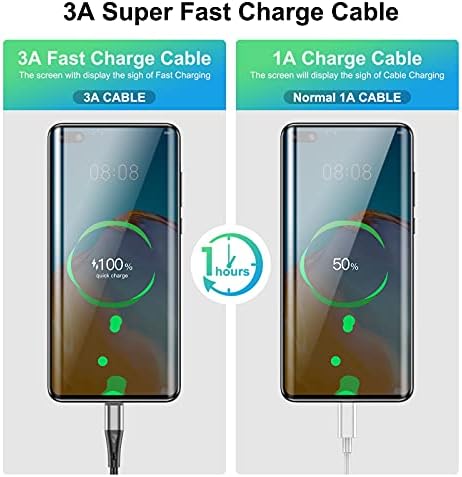 HALIHALL USB A to USB C Cable 3Pack 6Ft Fast Charging 3A Nylon Braided Cord - 4