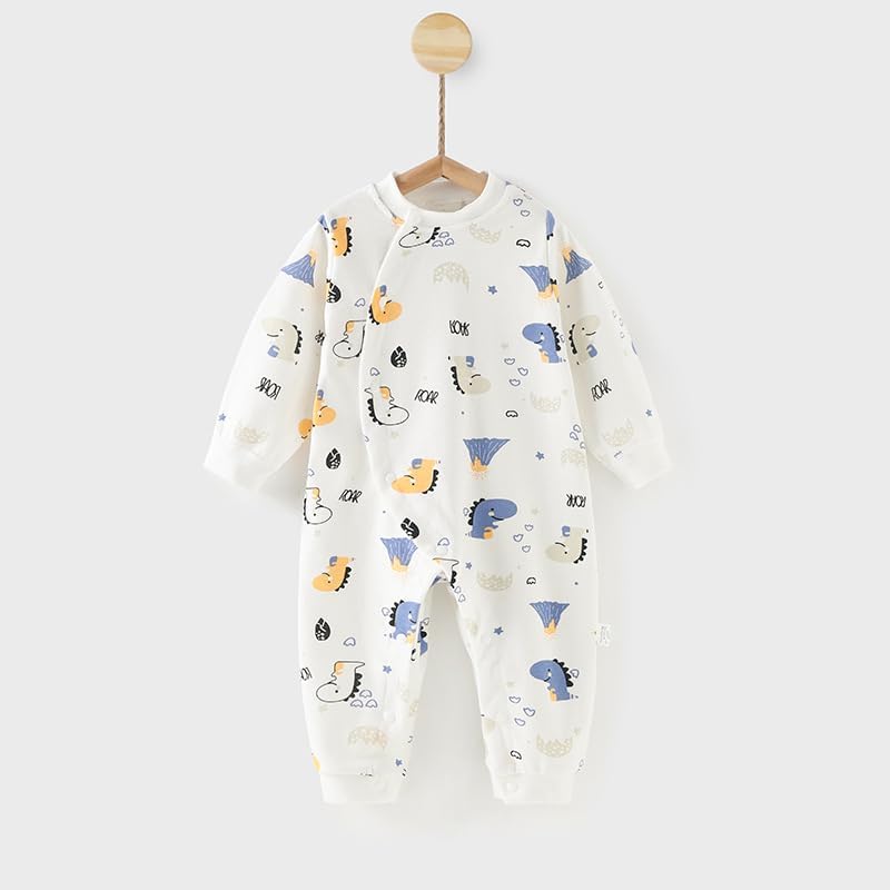 Newborn Baby Romper - Unisex Cotton Bodysuit for Infant Baby Boys Girls 3 Pack Long Sleeve Button Solid Jumpsuits - Image 2