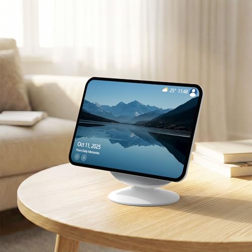 HomeMount Verstellbarer Ständer für Show 11 & Show 8 (Version 2025) – Tisch Display-Halter mit Neigung und Magnetbasis, kompatibel mit iPhone 12 für Zuhause & Büro (Weiß)