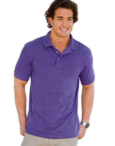 Hanes Men's Stedman Cotton Pique Polo, Purple #TOP17