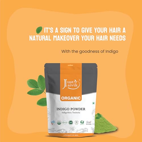Just Jaivik Indigo Powder - Natural Hair Color | Chemical-Free Alternative to...