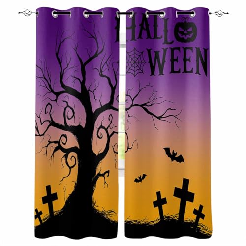 Halloween Thermal Insulated Blackout Curtains