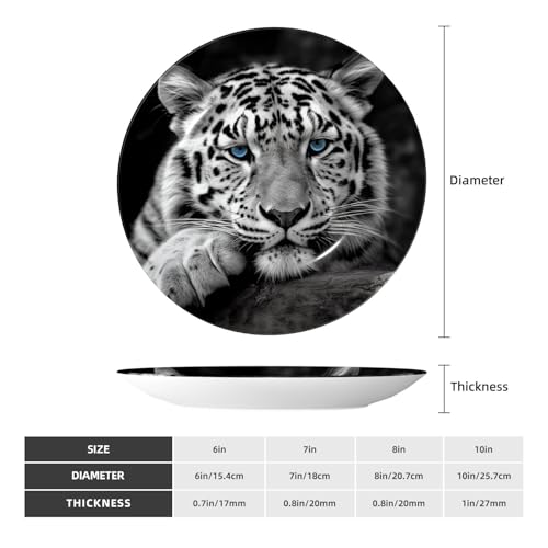 Assiette décorative tigre noir et blanc pour salon et bureau chic
