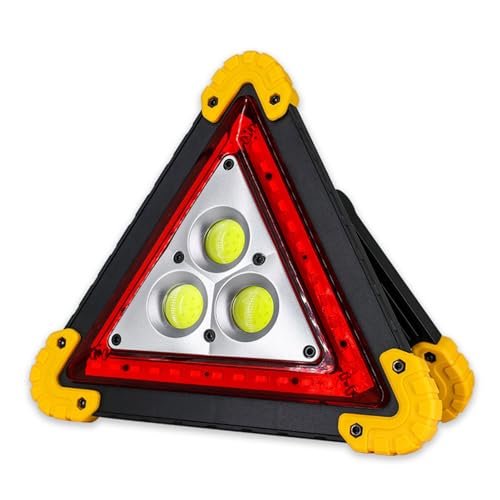 Qkbuza Triángulos de Advertencia de Coche Recargables, Luces de triángulos multifuncionales | Luces Triangulares Recargables Road Triangles | Reflectores de Seguridad Señal de Seguridad portátil