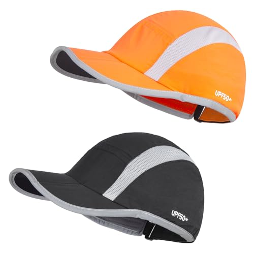 Image of 2 Pack Foldable Baseball Caps for Men and Women, Running Cap Sports Hat | UPF 50+ Sun Protection, Quick Dry and Portable