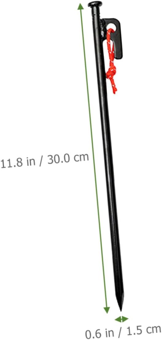 Garneck Heavy Duty Tent Stakes Ground Pegs Set 8pcs Metal Camping Tent Accessories with Storage Bag for Outdoor Shelter and Windproof Anchoring