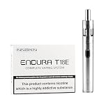 INNOKIN Endura T18E Vape Pen Kit, Powerful 1000mAh Rechargeable Battery, 2ml Atomiser Top Refill E Cigarette Starter Kit, Haman Single Button Operation, Nicotine Free (Silver)