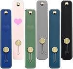 6 Support de poignée de téléphone, 2 Styles, CKANDAY Portable Doigt Téléphone portable Grip Téléphone télescopique Porte-Feuille de Doigts Universel pour la plupart des Smartphones Comprimés, Patterns d'amour et couleurs solides