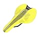Acouto Fiber Mountain Bike Saddle - Soft Leather Cushion for Road and Mountain Bikes - Comfortable Bike Accessory in Yellow Color