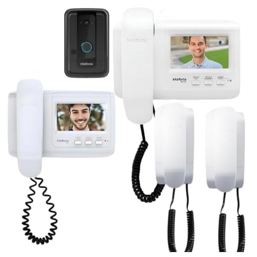 Kit Videoporteiro Residencial IVR 4 Com Módulo Interno E 2 Extensões De Áudio Para Atendimento Em Vários Cômodos