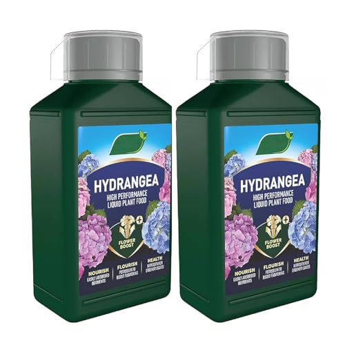 Hydrangea Liquid Plant Food Fertilizer - Pack of 2 x 1L High -Performance Hydrangea Flower Feed with Topline Card. Garden Fertiliser for Flower Plants.