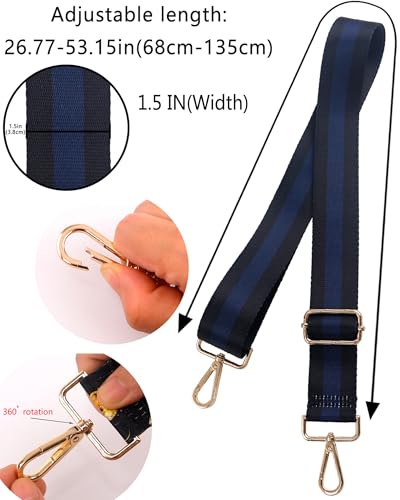 Image of Crossbody Purse Strap for Women Men Girls Boys Mother Girlfriend Gift, Replacement Bag Belt Strap for Purse Handbag Guitar Camera, Adjustable Canvas Wide Shoulder Strap with Golden Hooks