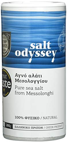 Salt Odyssey – Reines griechisches Meersalz aus Messolonghi, 280 g, 4er Pack (Gesamt 1,12 kg)