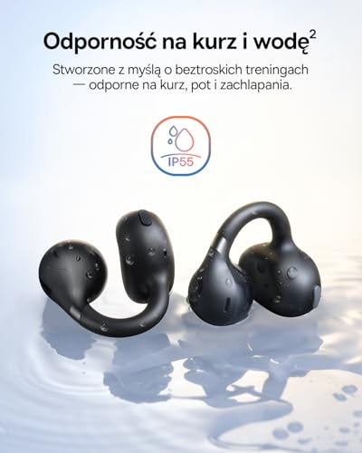 Baseus BC1 Open Ear słuchawki, klips na uszy z imponującym dźwiękiem, adaptacyjne wzmocnienie basów, Bluetooth 6.0, redukcja szumów podczas rozmów, IP55, akumulator 38H, lekkie Buds - Interstellar